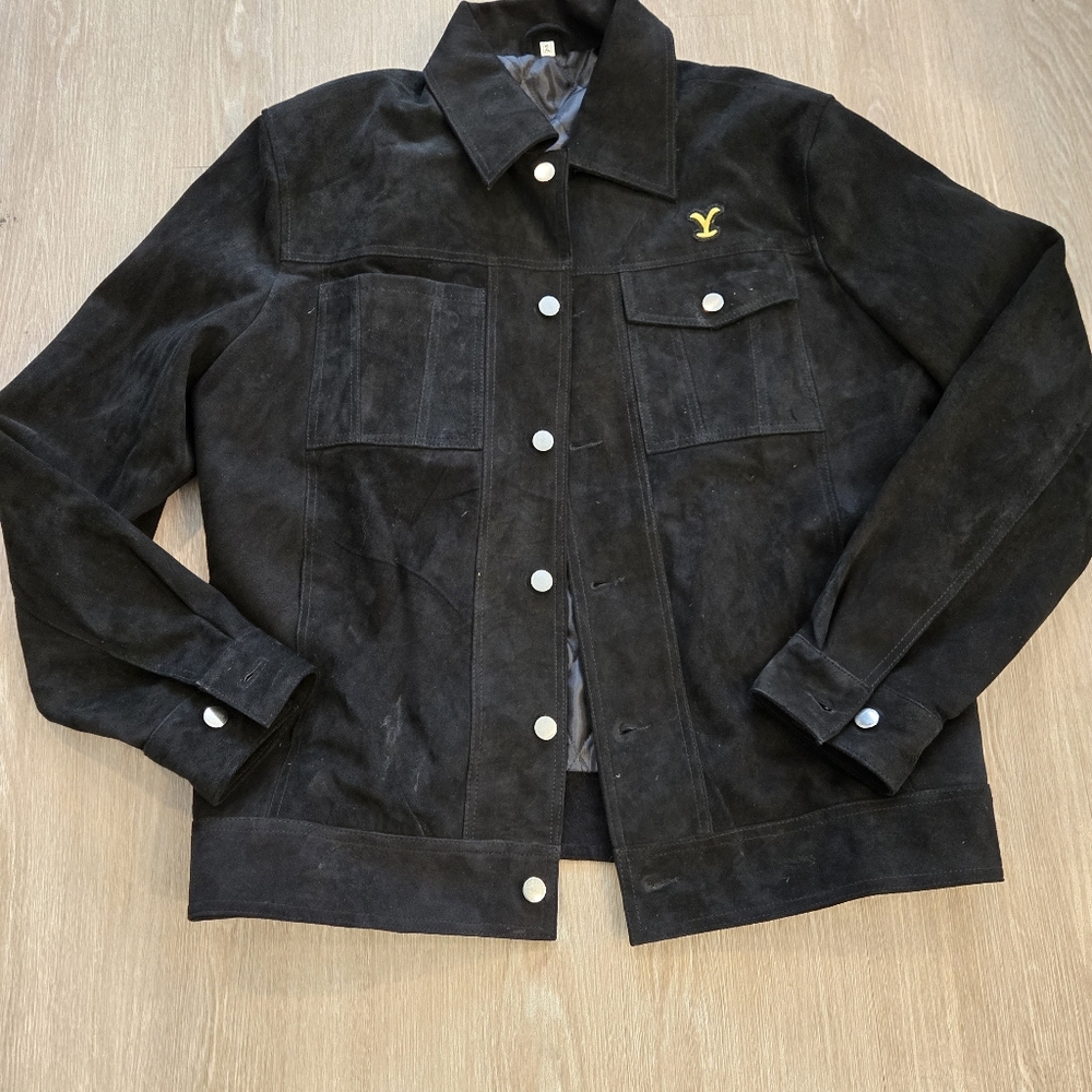 Men's Yellowstone Kevin Costner John Dutton Cowboy Genuine Suede Leather Jacket - Picture 9 of 9